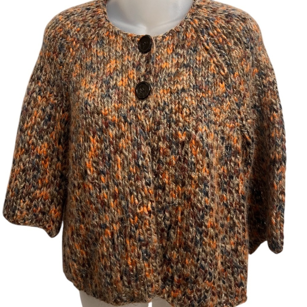 Relativity yarn wool Alpaca Mohair cardigan women’s size medium brown orange
